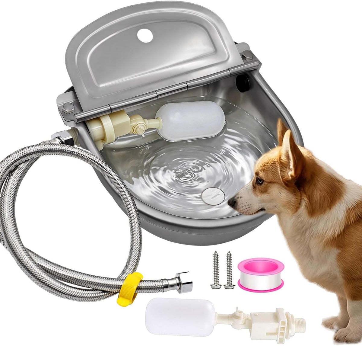 Automatic Water Dispenser Dog Water Bowl 304 Stainless Large Pet Waterer