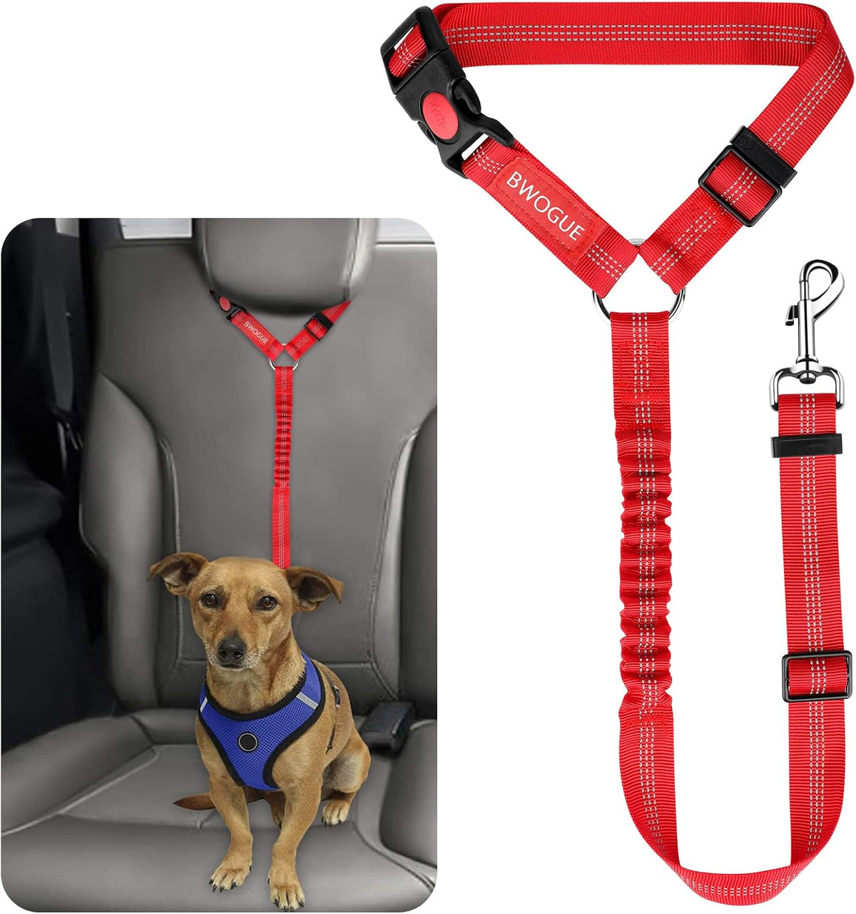 Dog Seat Belt for Car, Headrest Restraint Safety Lead, Dogs Cats
