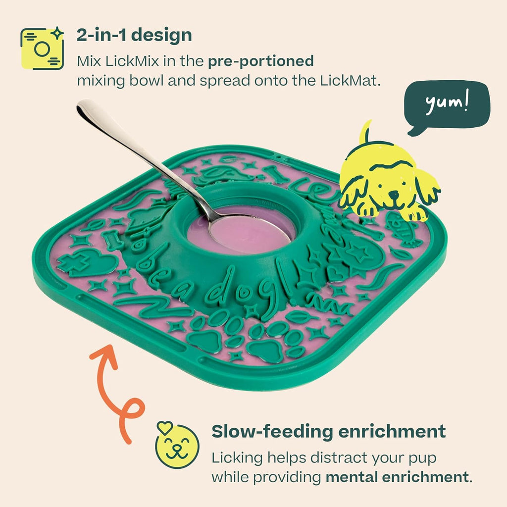 Woof LickMat, Slow Feeder Mat for Dogs, Green