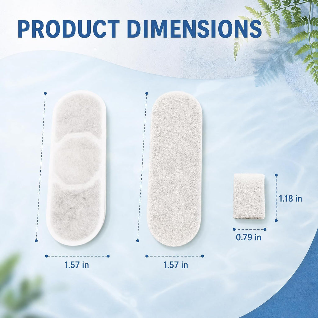 Replacement Dog Water Fountain Filters, 10-Set for 12L/15L/18L
