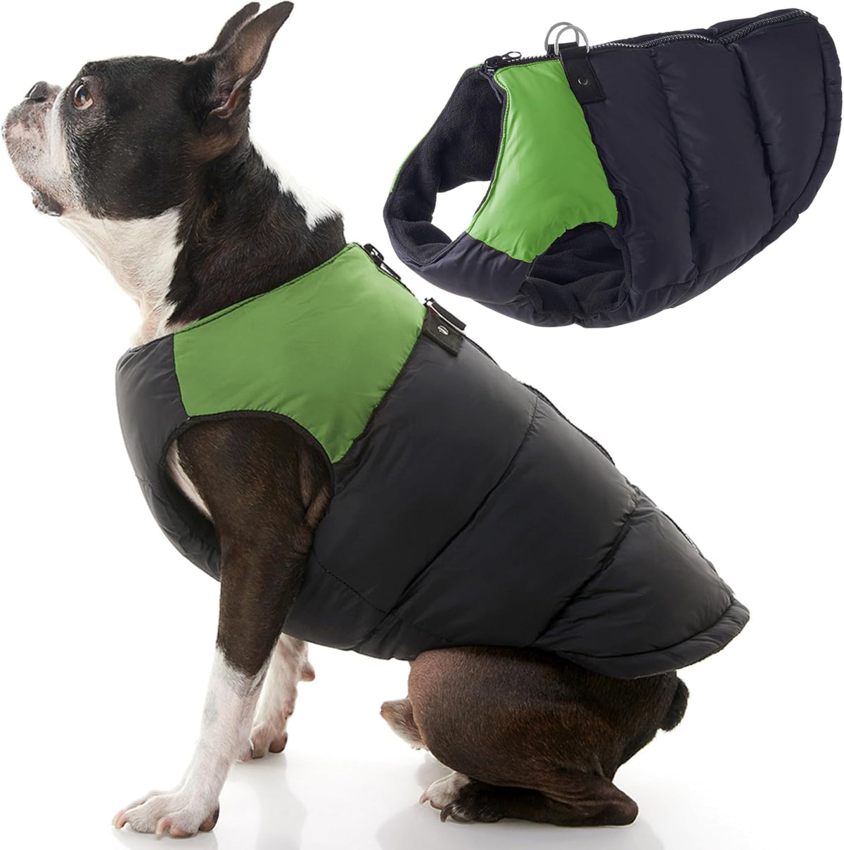Gooby Dog Vest Jacket - Purple, Medium - Water Resistant Fleece Dog Vest with Dual D Ring Leash - Small Dog Sweater for 