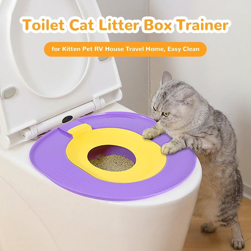 Reusable Cat Toilet Training Kit - Detachable Pet Potty Trainer Tray for