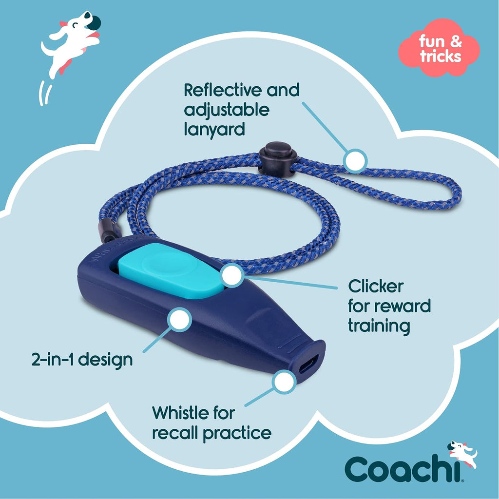 Company of Animals Coachi Whizzclick | Navy/Light Blue Button