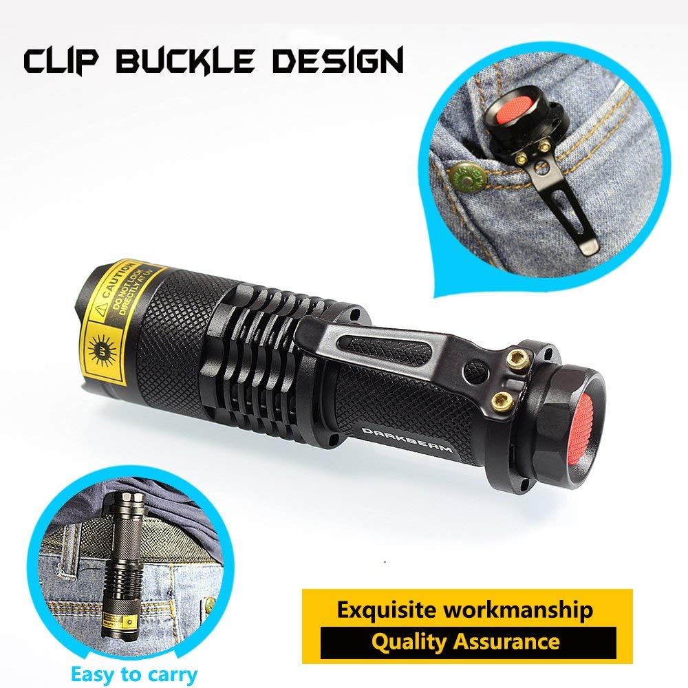 DARKBEAM UV 395nm Flashlight Blacklight Wood's lamp Black Light Mini, 400nm