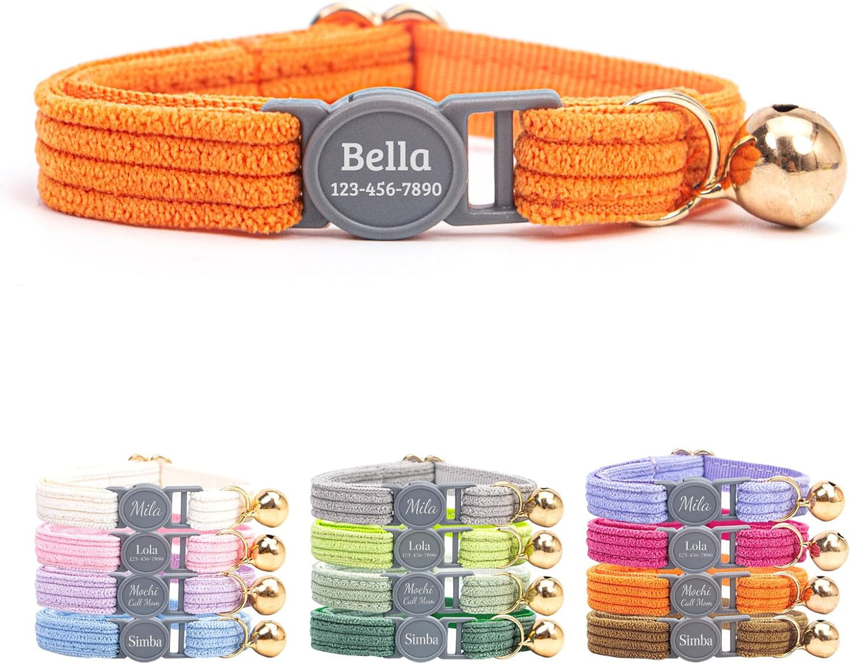 Personalized Breakaway Cat Collar with Name，Periwinkle：S