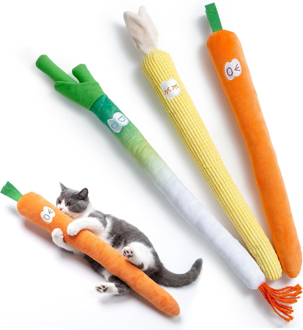 Cat Kicker Toys 3Pcs, Catnip Toys for Indoor Cats, 21in Extra Long Cat Toys for Big Cat & Kitten, Soft and Durable, EEL 