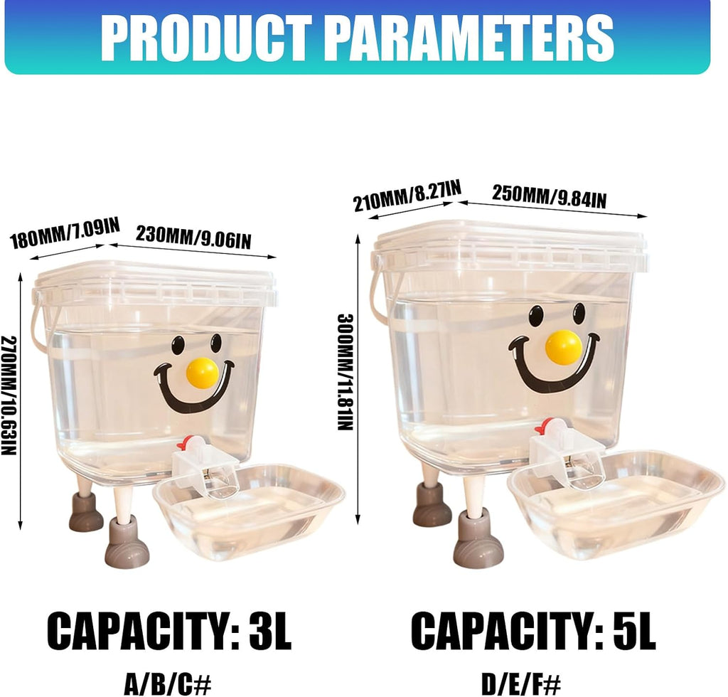 Cats Water Feeder Clear Reservoir Portable No Plug Bowl 3L 5L