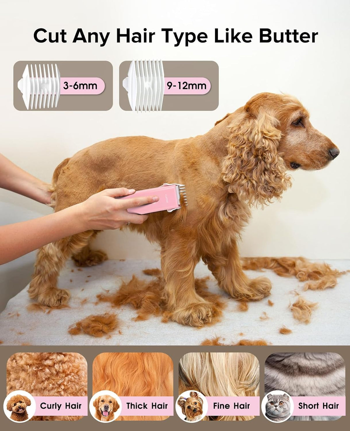 Pet Grooming Clippers Low Noise Waterproof Dog Cat Hair Trimmer