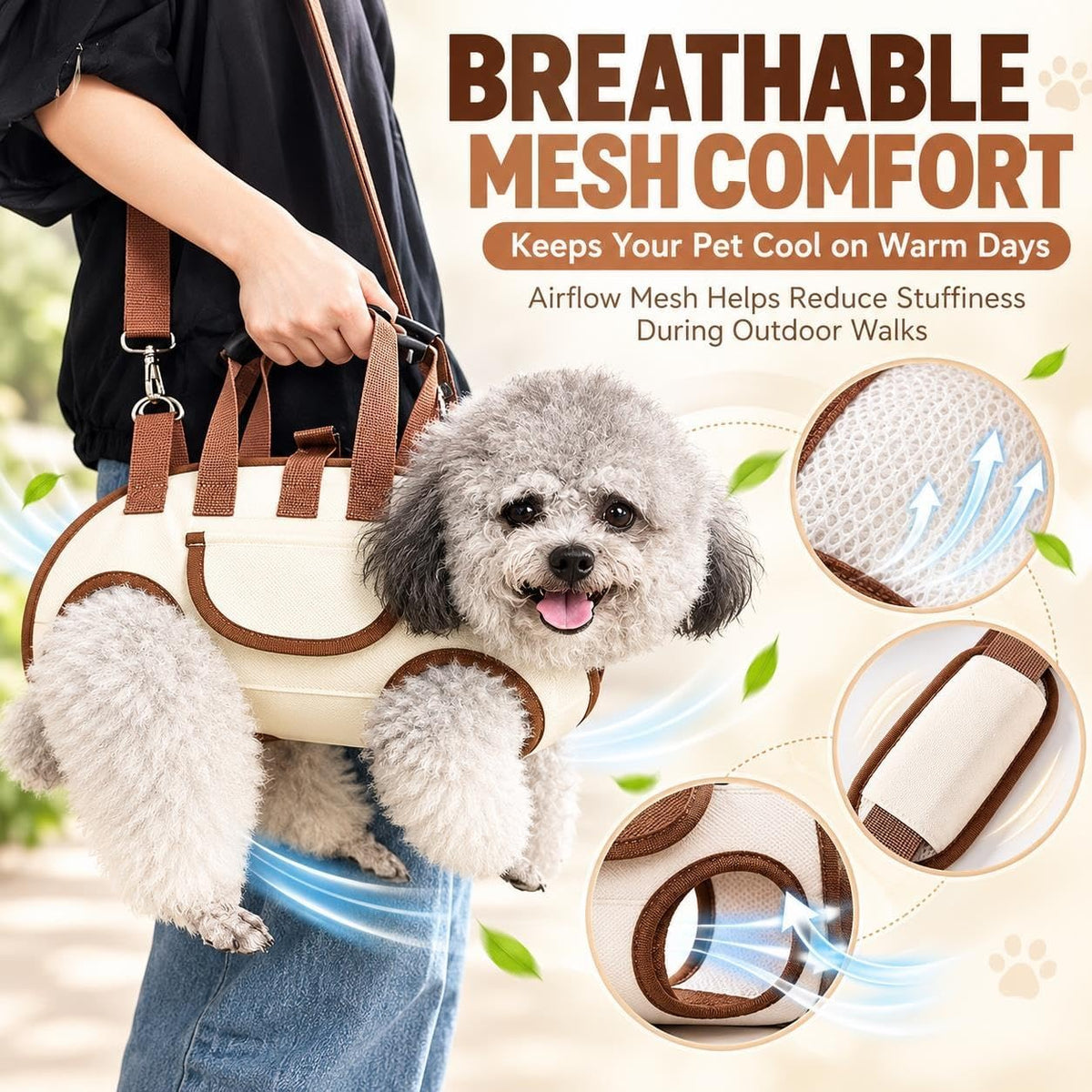 Pet Sling Carrier for Small Dogs Dog Backpack Carrier Dog Bag Carrier Portable Crossbody Shoulder Purse for Hands Free o