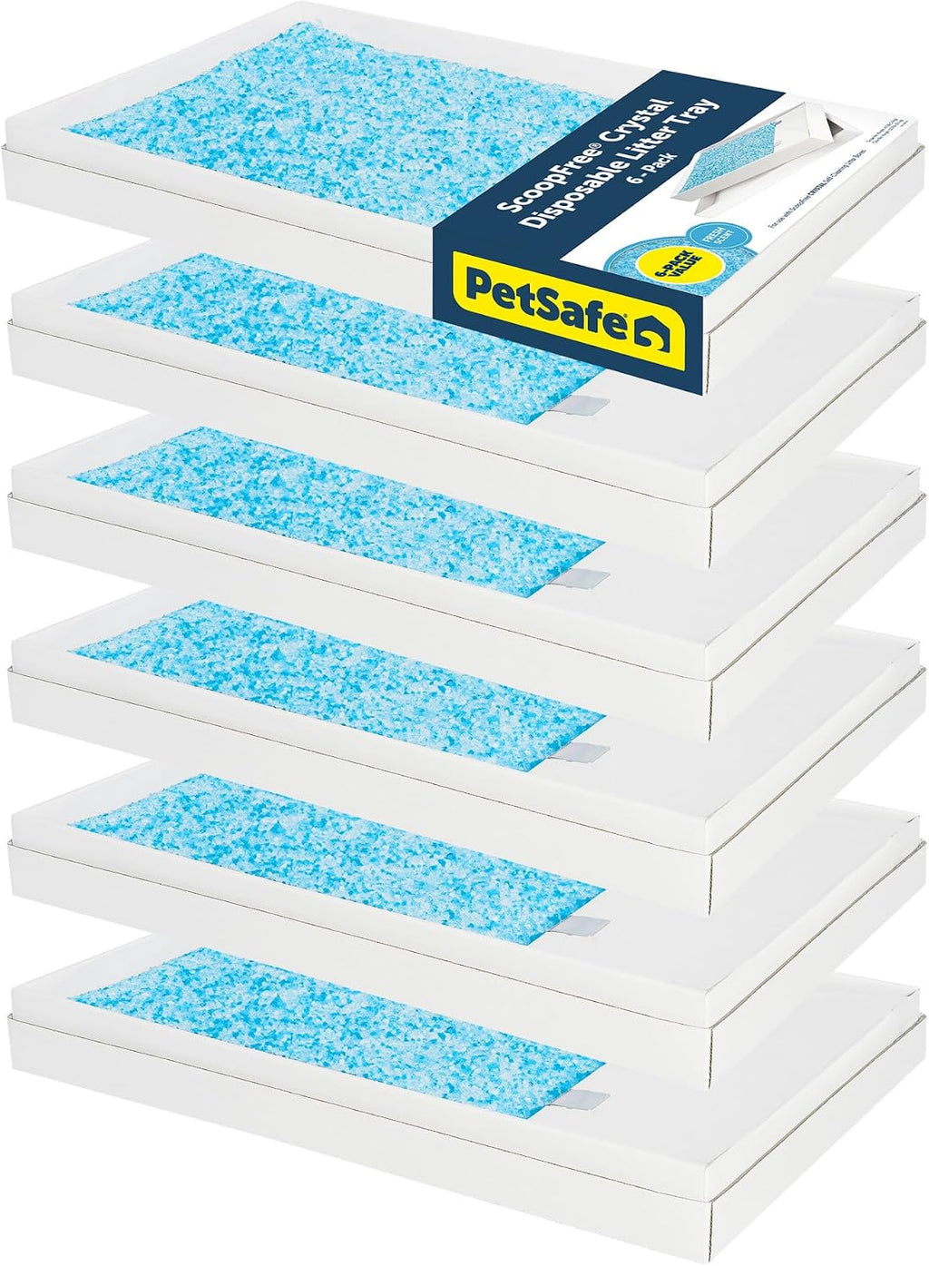 PetSafe ScoopFree Disposable Crystal Cat Litter Tray, Fresh Scent, 6-Pack