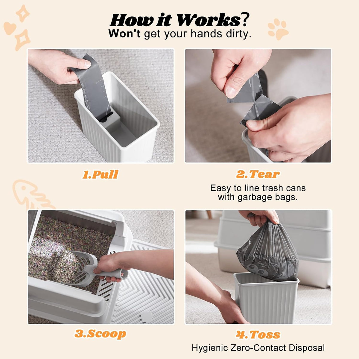 Stainless Steel Litter Box with Lid | XL Enclosed Covered Cat Litter Box