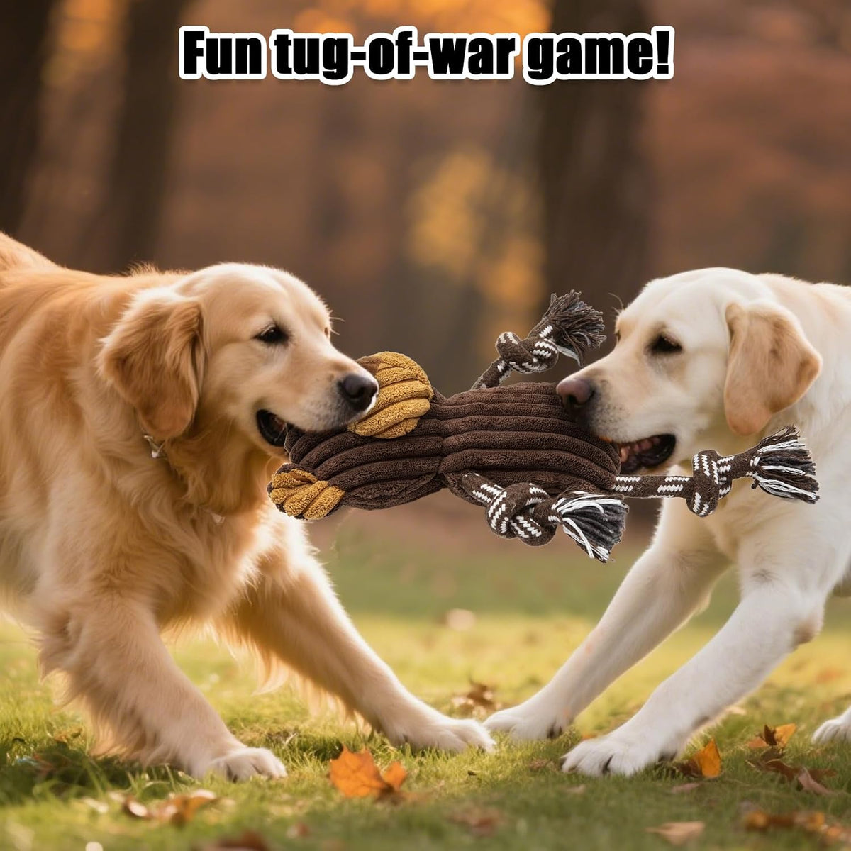 5 pack Large dog Squeaky Toys,Tough Stuffed Plush dog chew Toys Assortment ,Durable plush Animal dog Toys with Tug of Wa