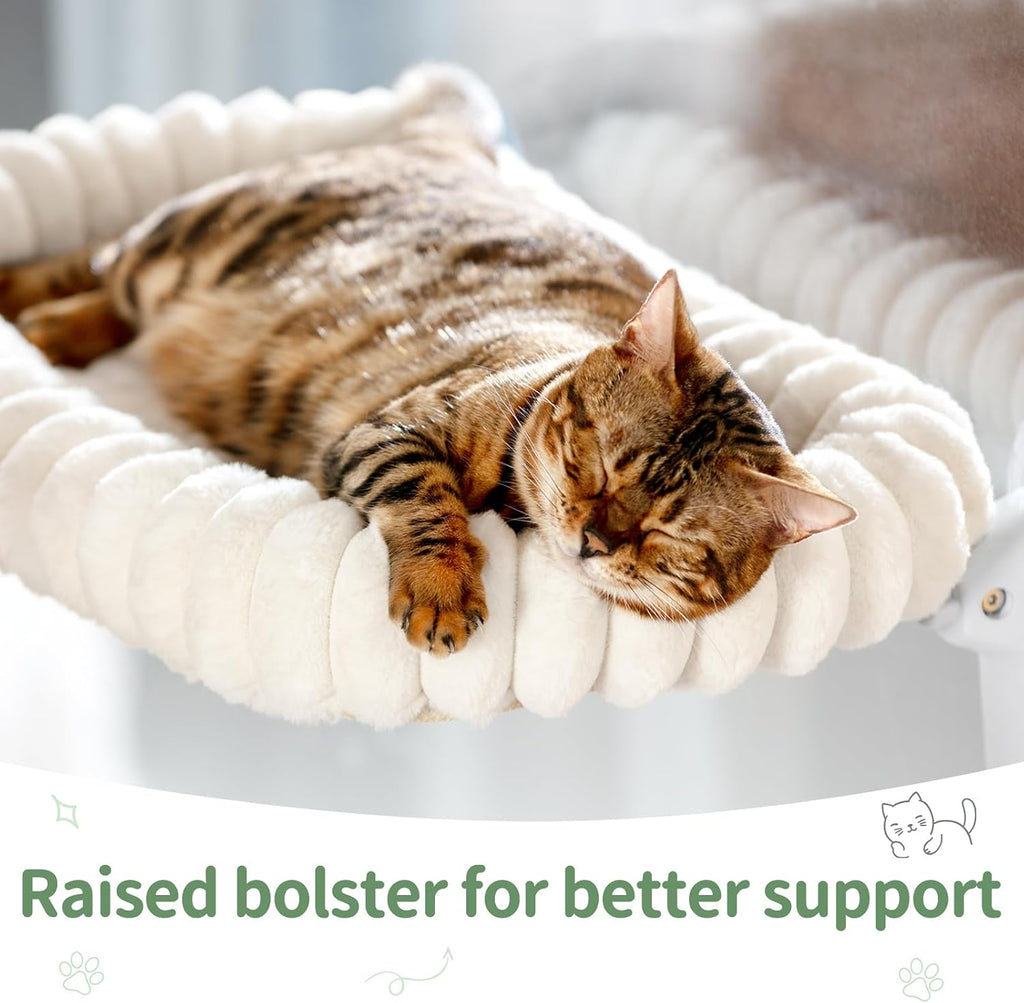 Sunhoo Foldable Cat Window Perch, Large Suction Cup Kitty Hammock, Green