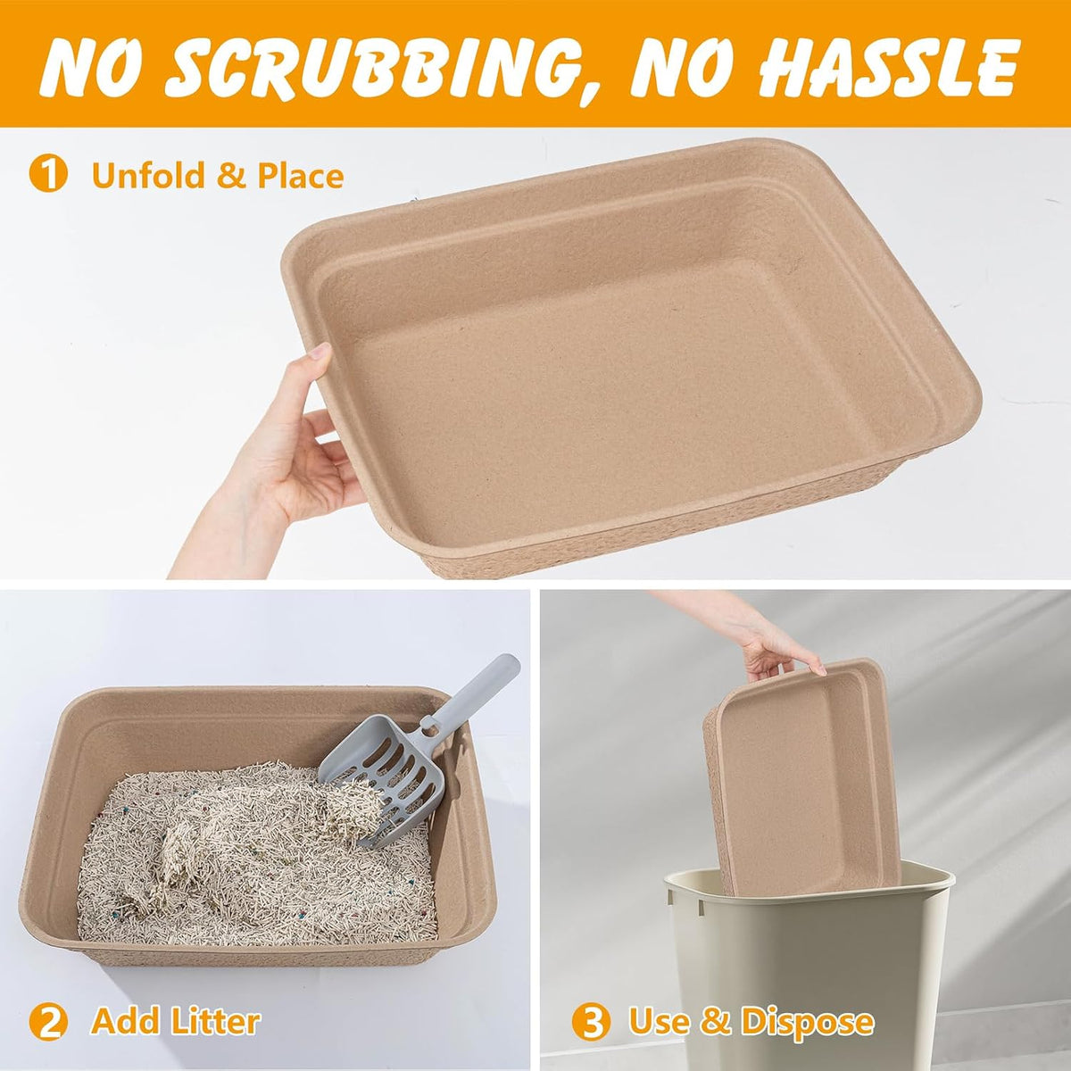 Disposable Cat Litter Box(9-Pack), Large Litter Boxs for Travel Home Use