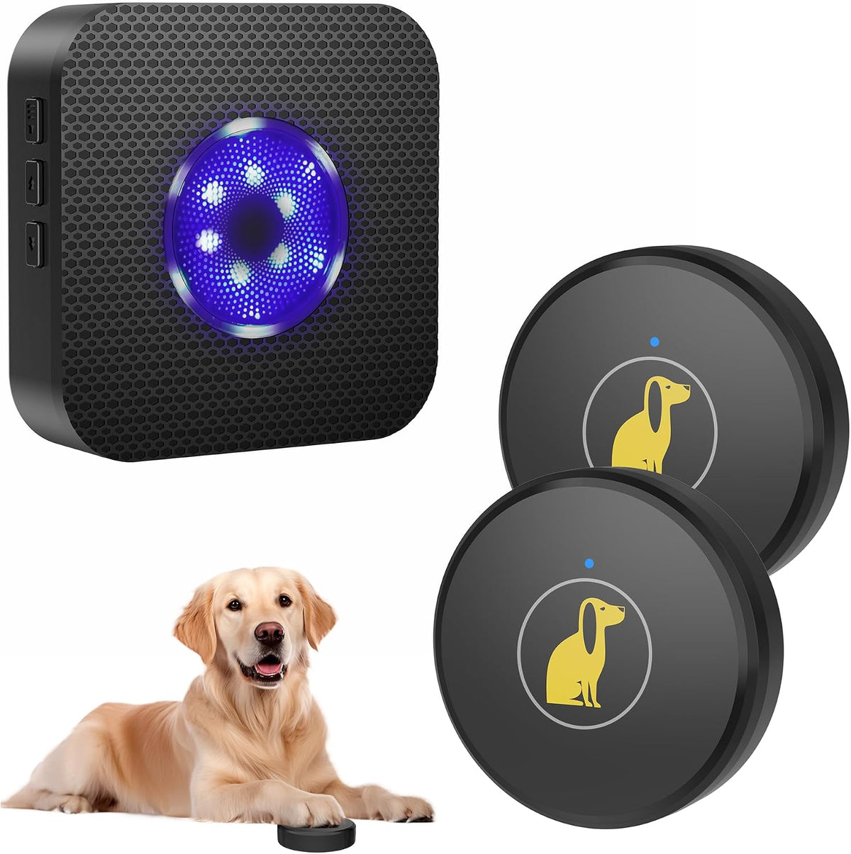 TECKNET Dog Door Bell, Dog Bells to Go Outside with 55 Melodies, 1000 Feet Range, 5 Volume (0-120dB) & 2 Modes, IP65 Wat