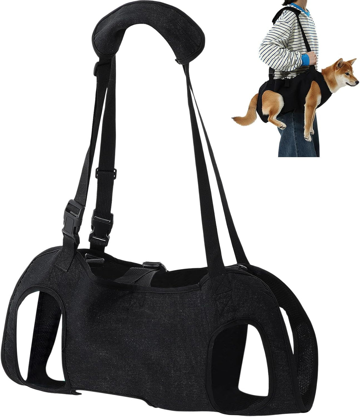 Shinylin Dog Carry Sling Emergency Backpack Dog Lift Harness, L