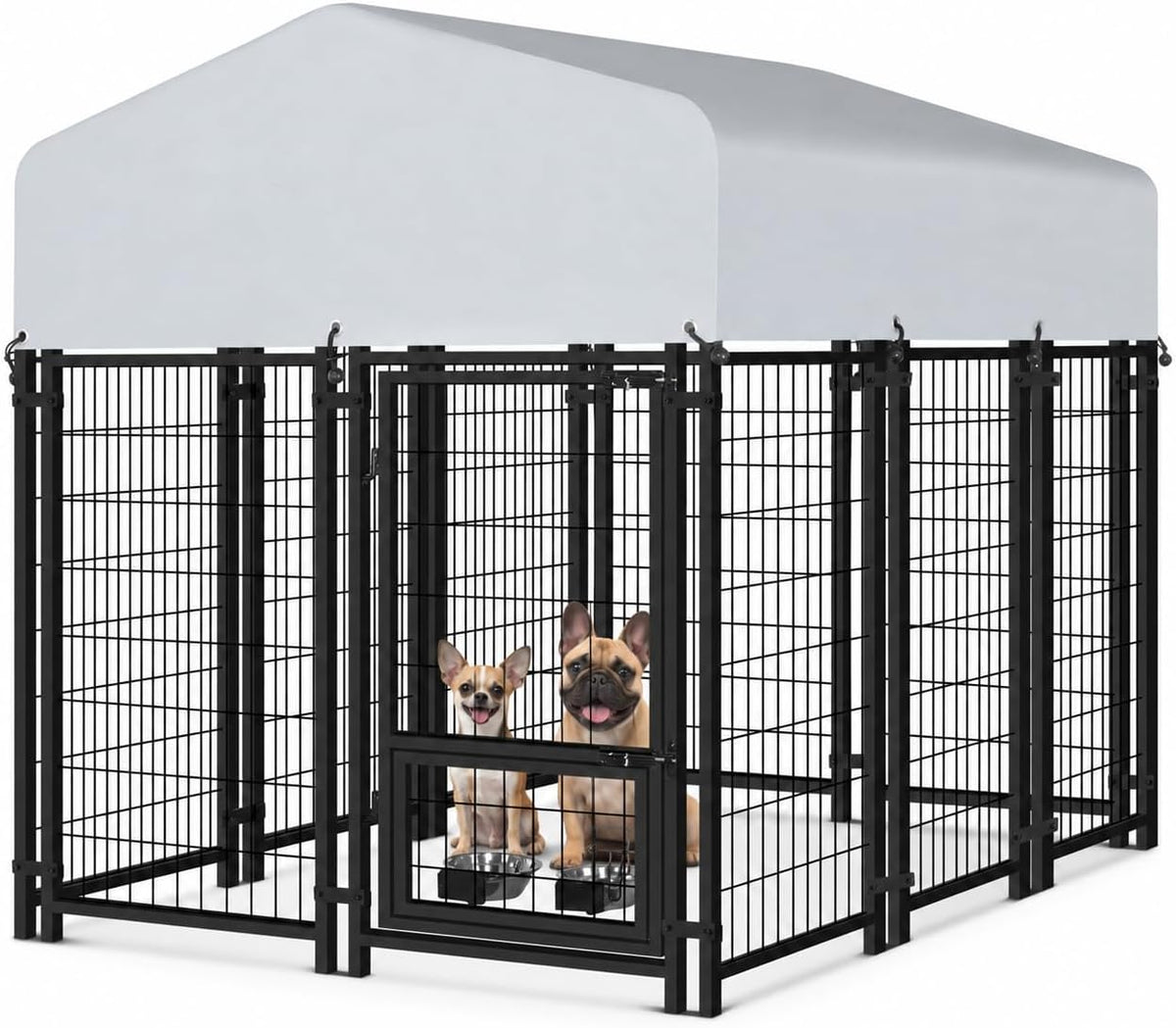VAGGER 4x4x5 FT Dog Kennel Outdoor with Roof