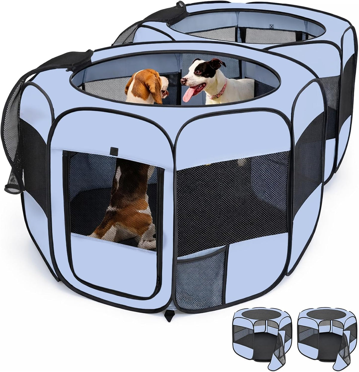 2-in-1 XLarge Cat Playpen, Detachable into 2 Separate Playpens with Additional 2 Doors, Portable Dog Playpen Cat Tent En