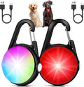 Dog Collar Light for Night Walking Clip On, 4 Modes & Rechargeable, 2 Pack