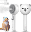 Cat Steam Brush, Brushes for Indoor Cats with Release Button, Undercoat Removal Grooming Supplies, Dual Spray USB Rechar