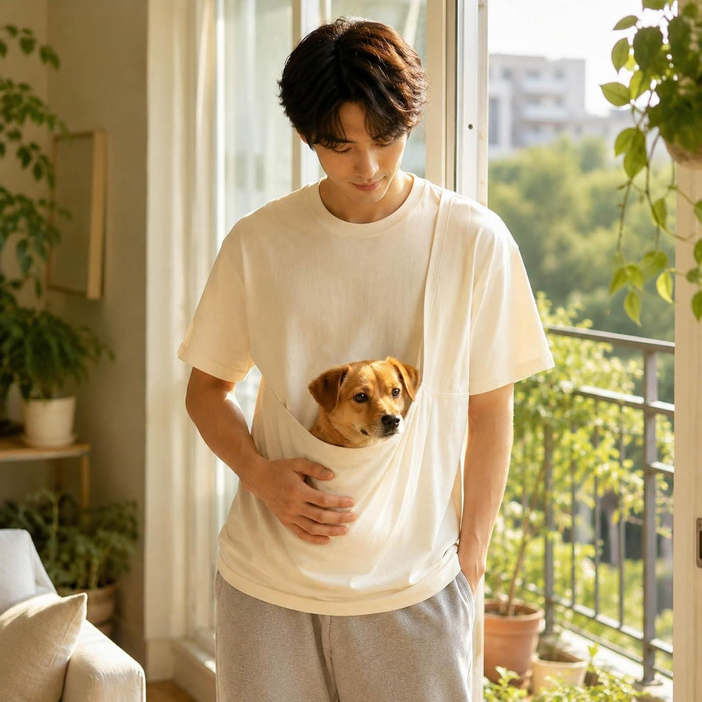 Pet Pouch Big Pocket Shirt，Oversized Shirt with Pocket Front Carry Pouch for Small and Cats,Puppy Dogs Holder Carrier