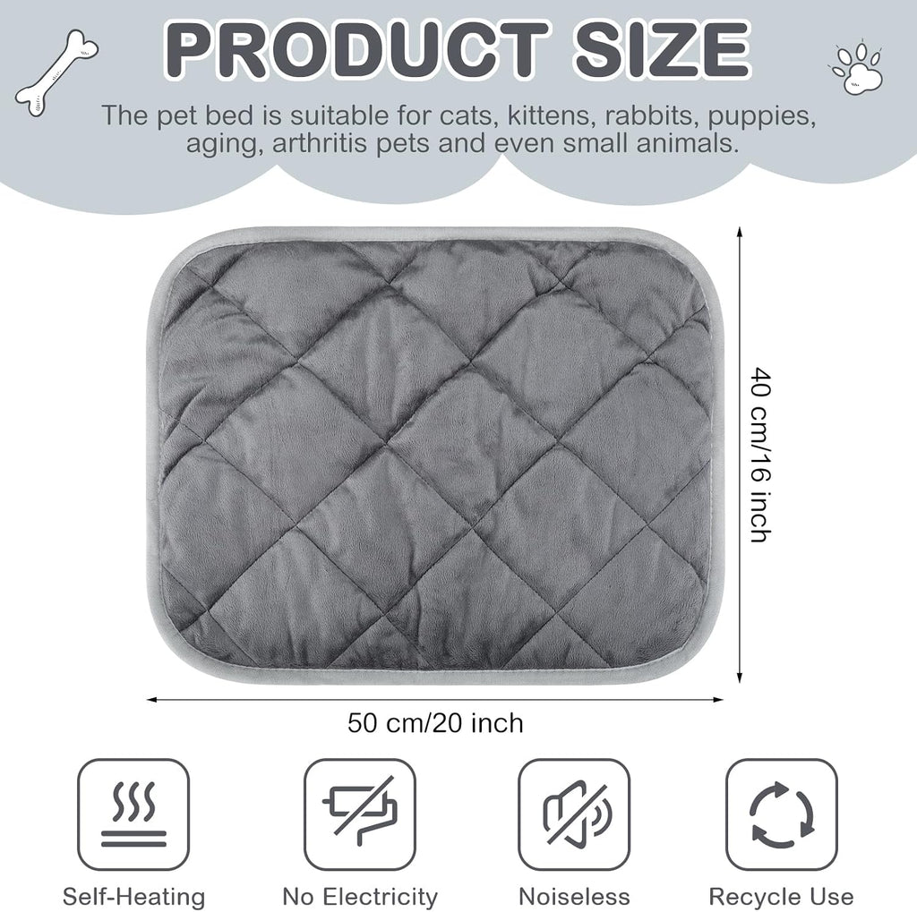 4 Pack Self Heating Cat Pad Self Warming Dog Mat, 16 x 20 Inch, Gray
