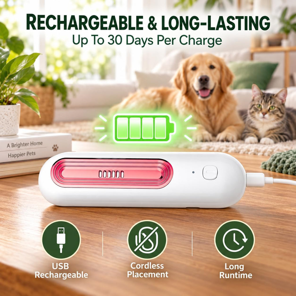 Ozofreshen Pet Odor Eliminator, Litter Odor Control Air Freshener，Gold+Pink