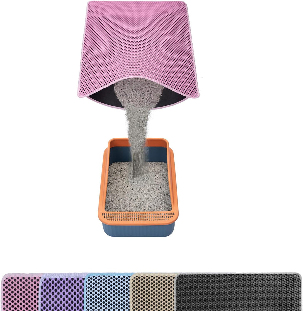 Cat Litter Mats-Extra Large 47''x36'' Litter Trapping Mat for Cat-XXL Litter box Matt for Floor-2 Layer Catcher Rug for 