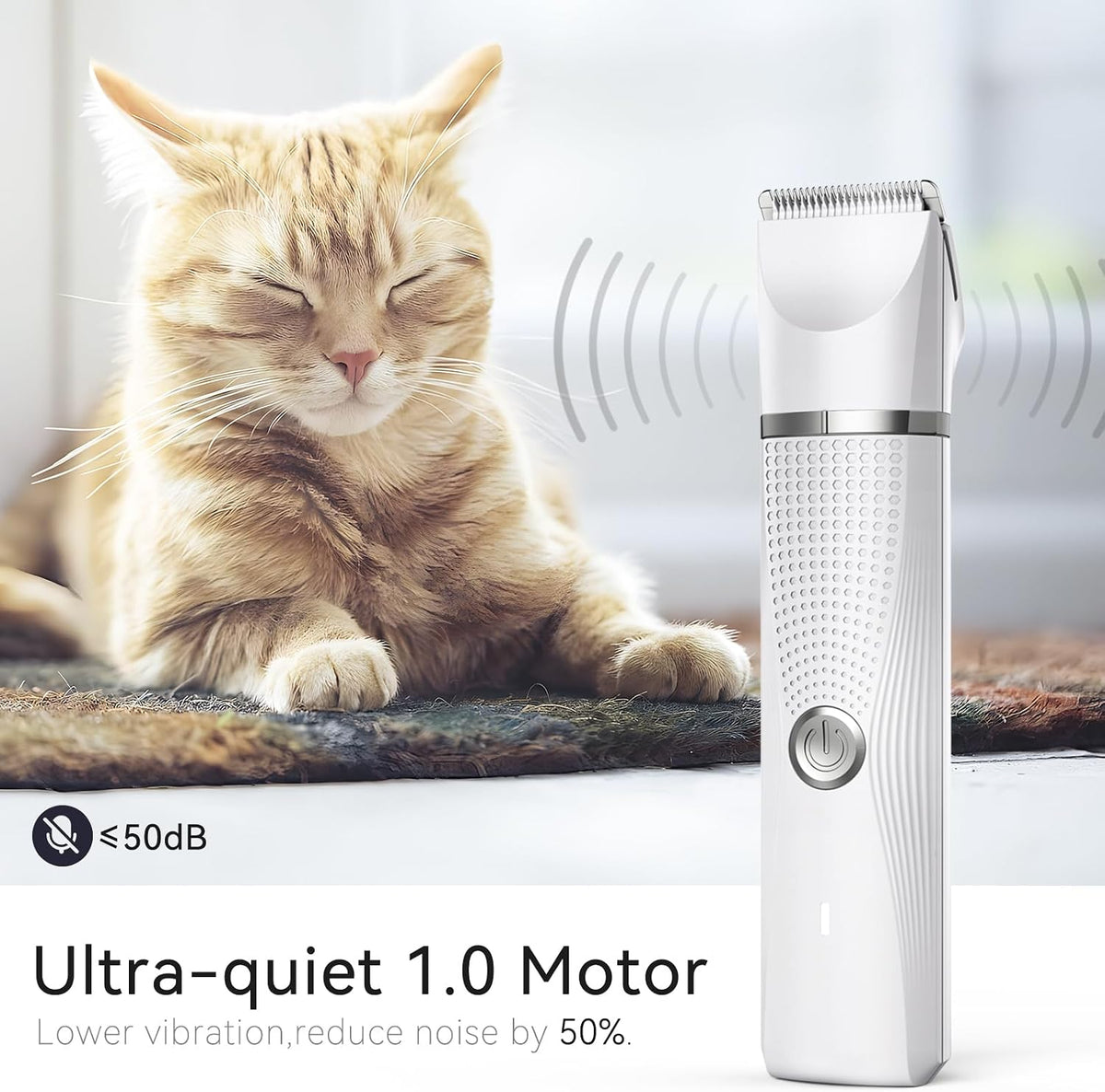 Cat Grooming Clippers Kit with Paw Trimmer, 3 in 1 Electric Pet Hair Trimmer Supplies for Thick Matted Hair, Heavy Coat 