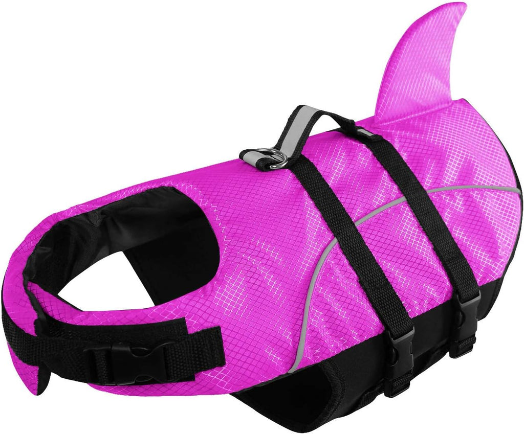 Ripstop Dog Life Jacket Shark Life Vest for Dogs, Safety Lifesaver with High Buoyancy and Lift Handle for Small and Medi