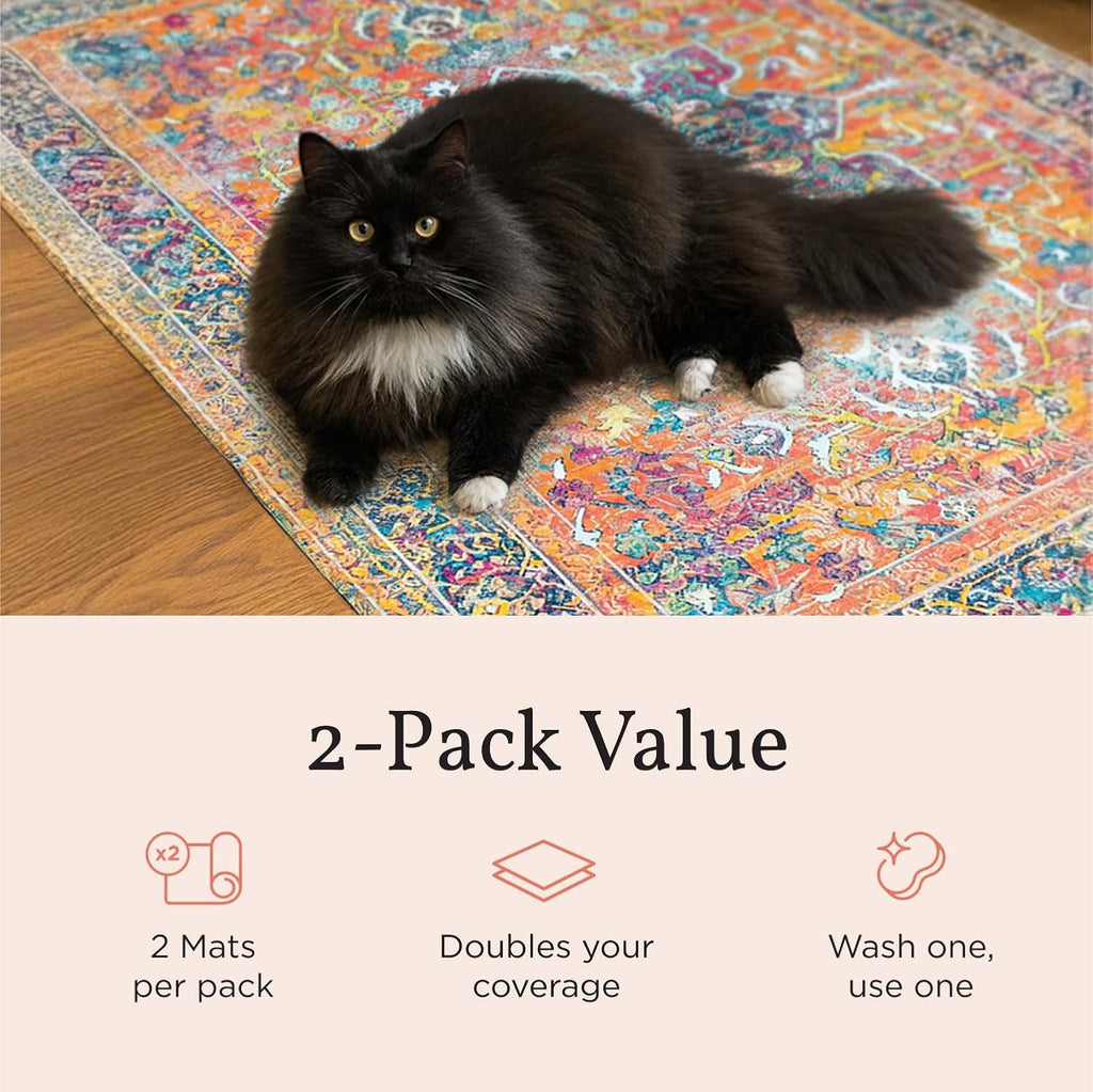 Lovewag Cat Litter Mat, Litter Box Mat, Marmalade Sunshine, 36x48, 2 Pack