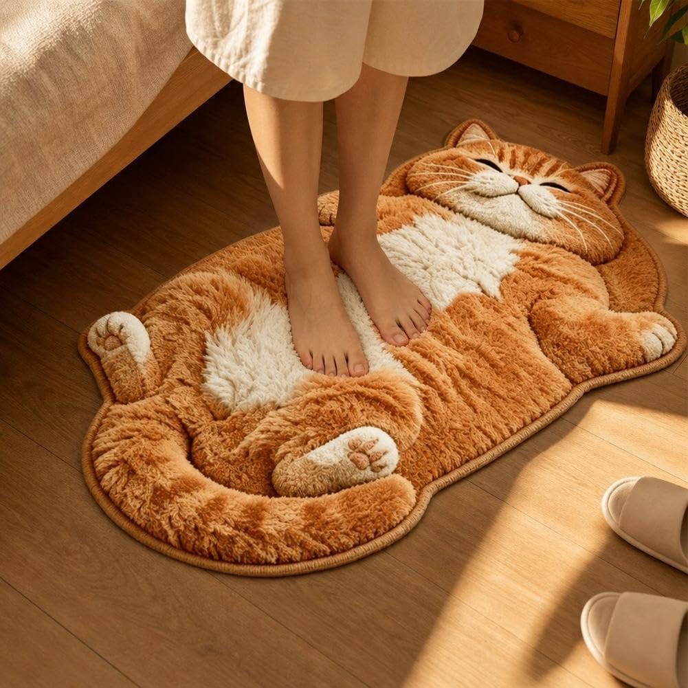 Cats Floor Mat, Sleeping Feline Entryway Area Rug (Style E)