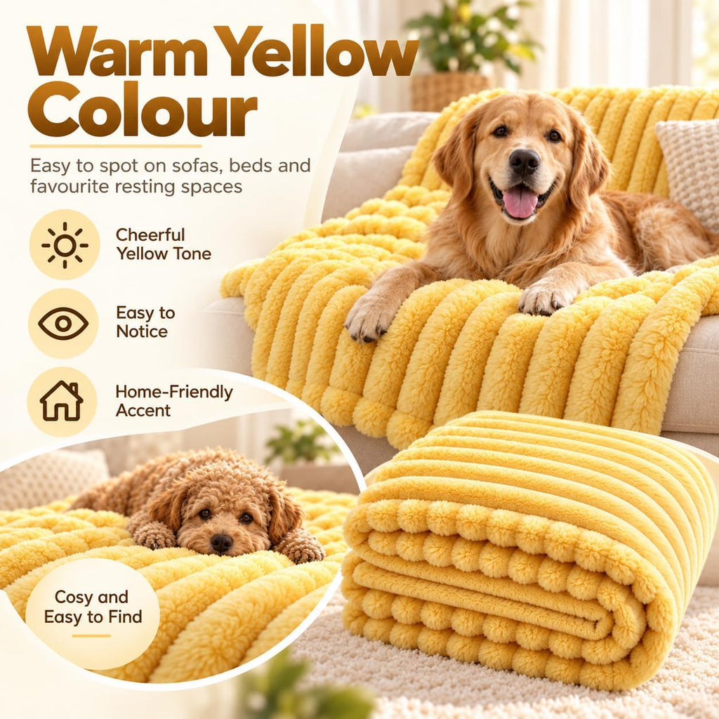 Yellow Dog Calming Blanket, Soft Emotional Support Blanket for Dogs，L