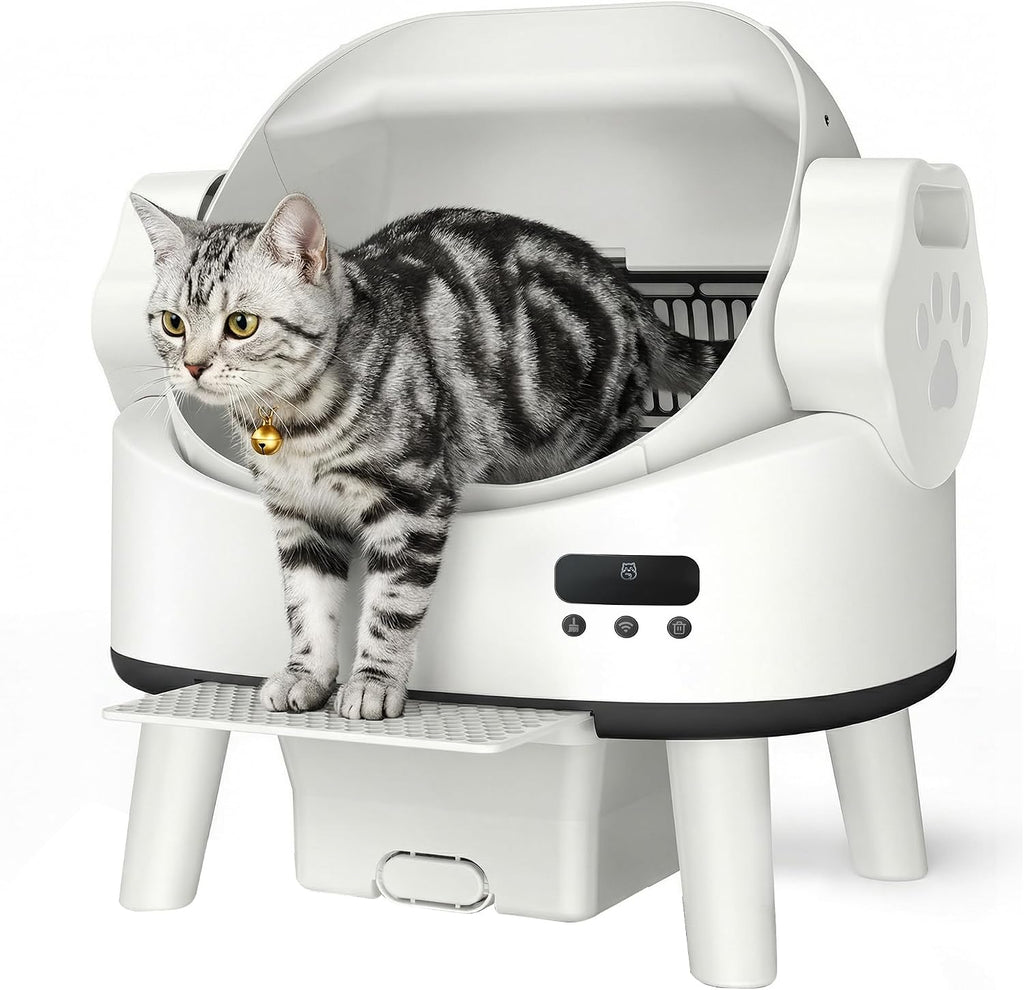 Automatic Cat Litter Box for Cats, Self Cleaning, Safety Sensors