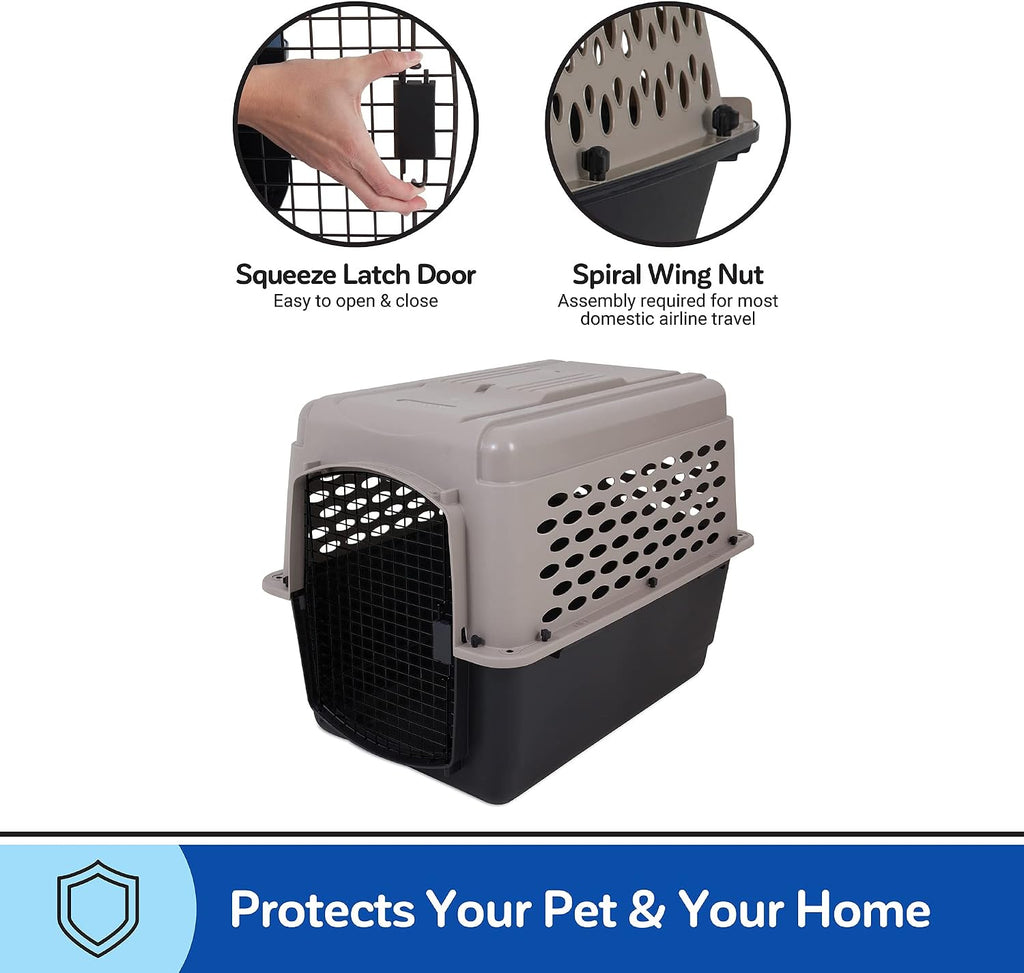 Petmate Vari Dog Kennel, Carrier for Large Dogs, 36in, Taupe and Black