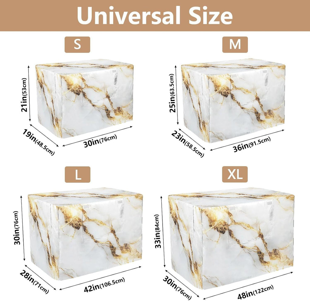 YETTASBIN White Gold Marble Dog Crate Cover, Universal Fits 36 Inch Wire Cages