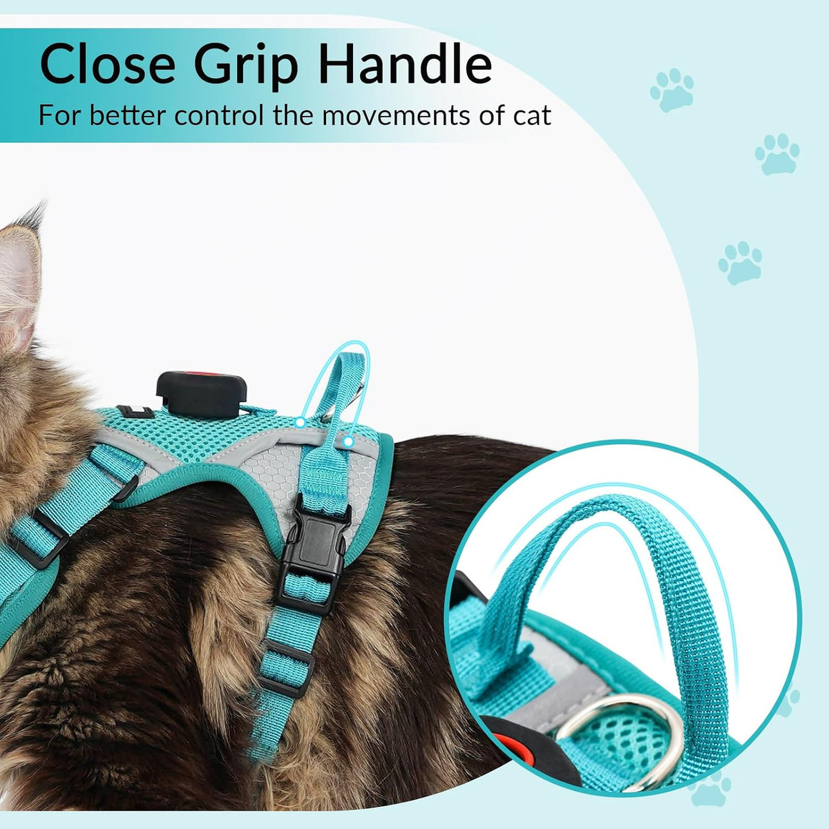 Cat Harness and Leash Set with AirTag Holder: Upgraded Escape Proof Vest with Lead for Small Dog Puppy Large Cat Walking