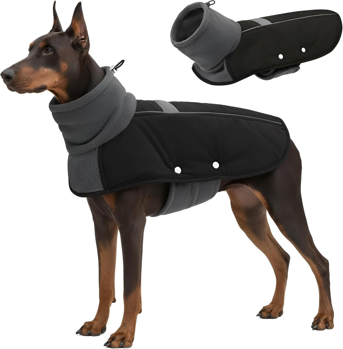 ASENKU Dog Coat Dog Puffer Winter Jacket for Large Dogs Doberman