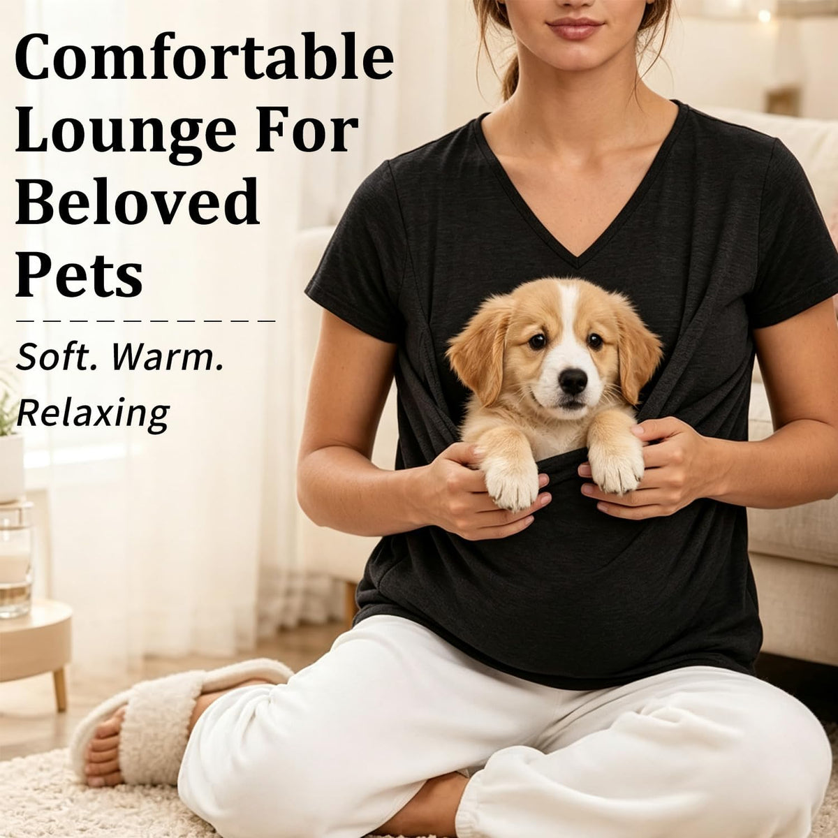 Pet Pouch Shirt for Small Dogs&Cats,Hands-Free Carrier with Kangaroo Pouch