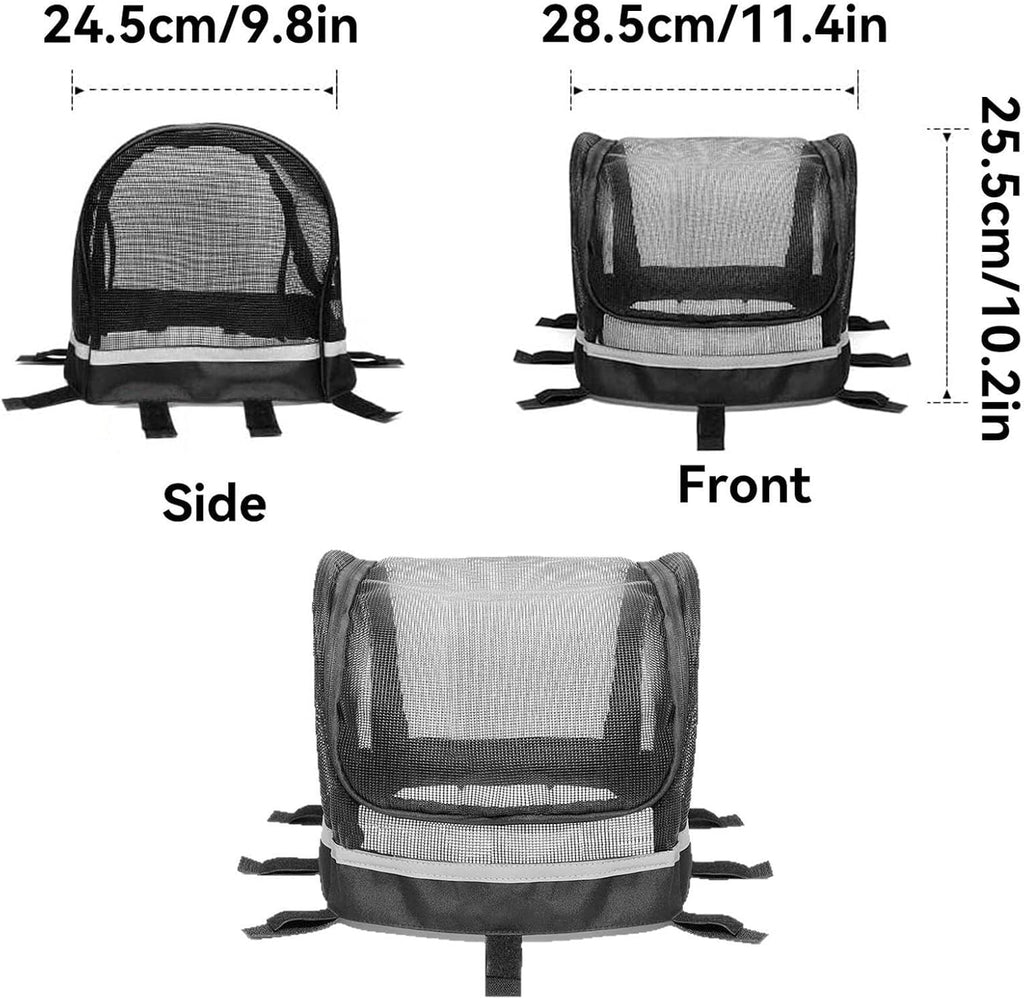 Pet Bicycle Basket with Mesh Window, Waterproof Lining
