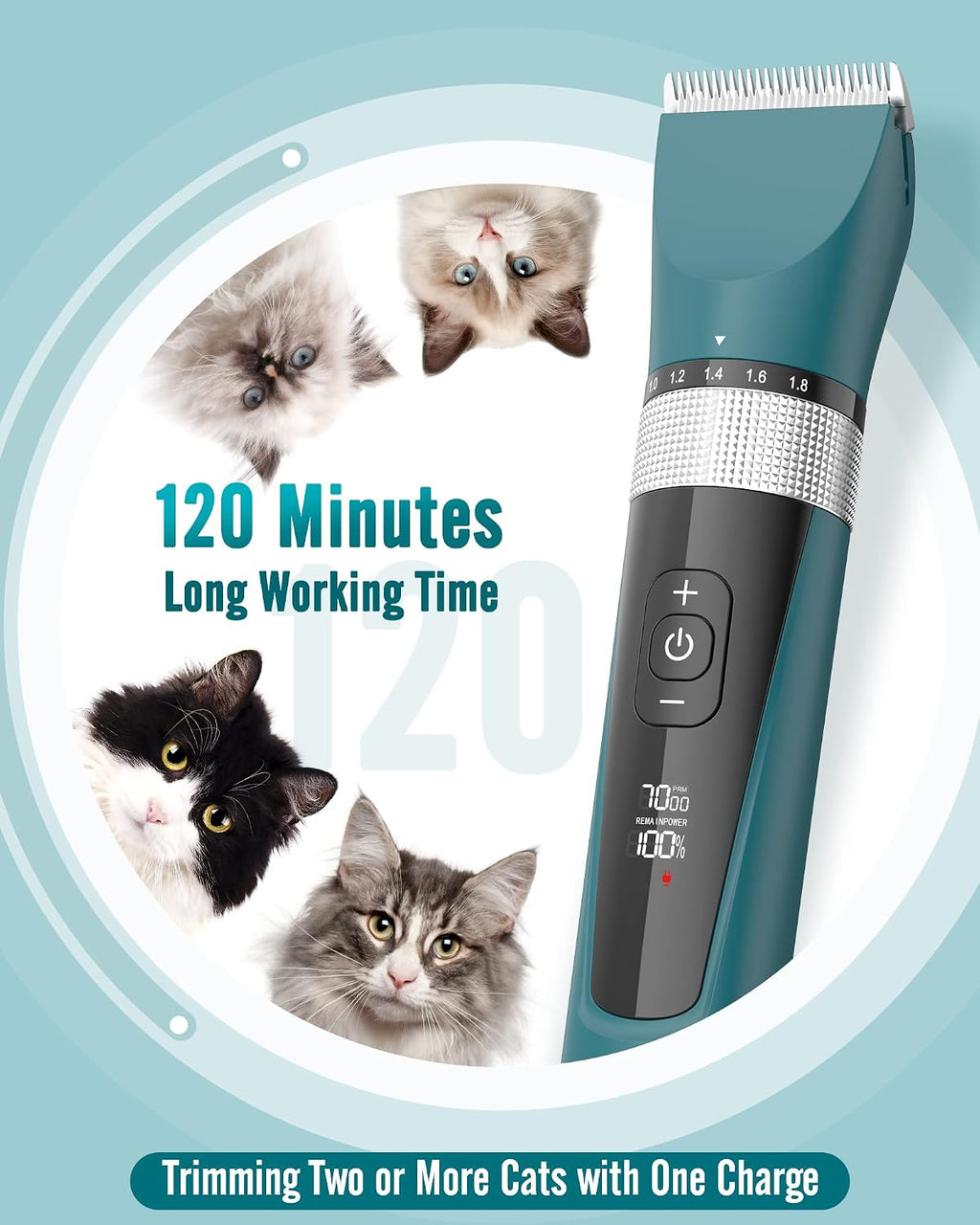 oneisall Cat Clippers with Charging Cable