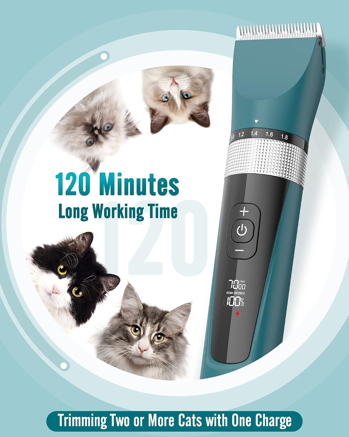 oneisall Cat Clippers with Charging Cable