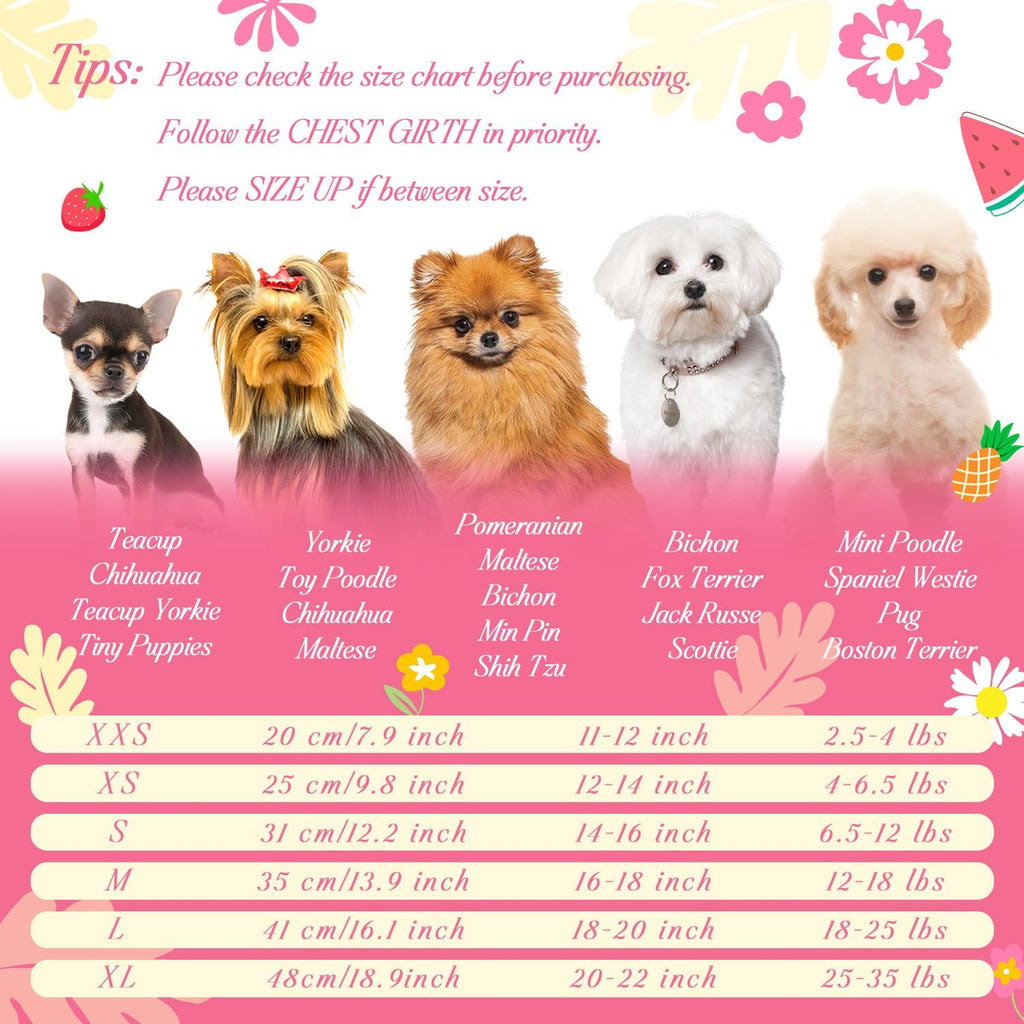 5 Pack Girl Dog Clothes Floral Summer Puppy Princess Bowknot Dog Dresses for Small Dogs Girl Clothes Cute Outfits for Bo