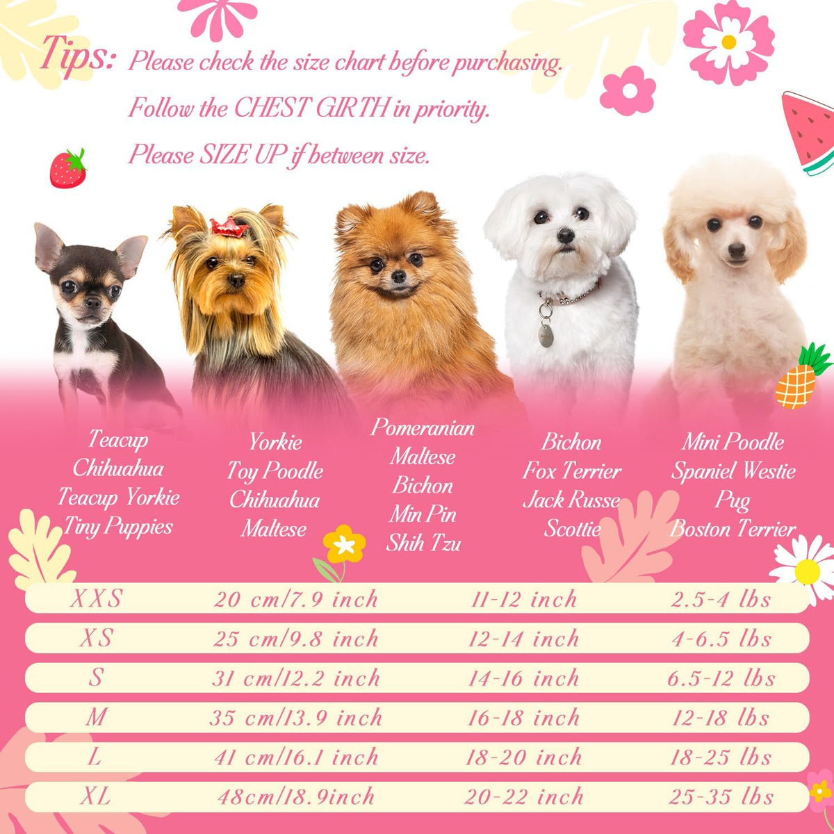 5 Pack Girl Dog Clothes Floral Summer Puppy Princess Bowknot Dog Dresses for Small Dogs Girl Clothes Cute Outfits for Bo