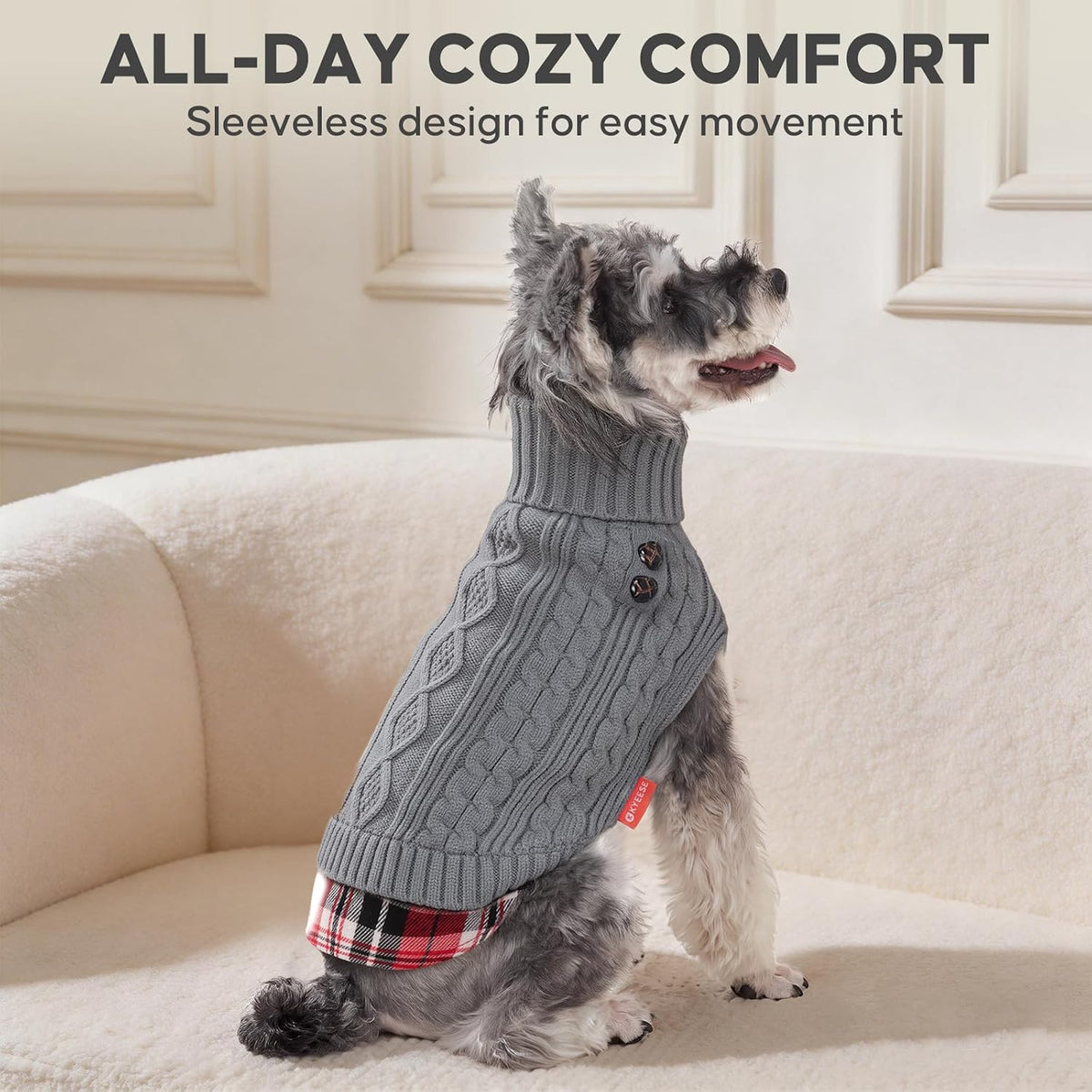 KYEESE Dog Sweater for Small Dogs Turtleneck Thick Knit Pullover