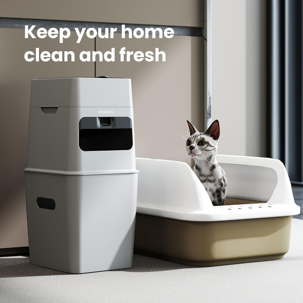 Neakasa XL Cat Litter Disposal Bin with 4-Months Supply Refill Bags (Grey)