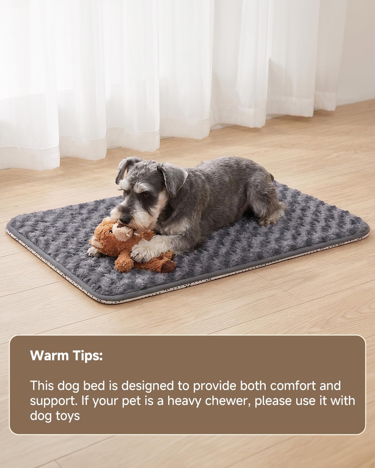 Dog Bed for Crate Pad, High Resilience Foam Crate Mat Bed, 35x22, Dark Grey