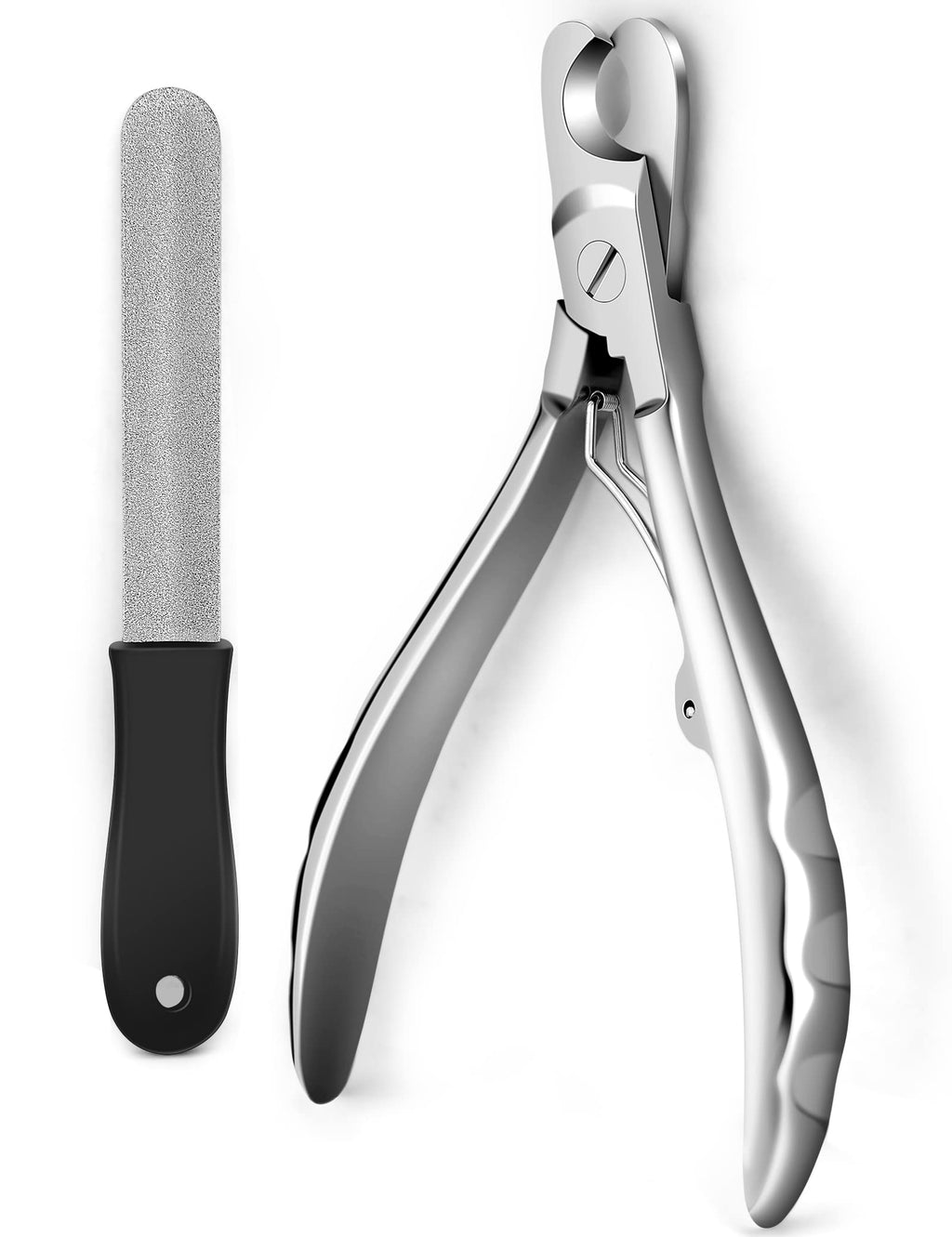 Gobeigo Heavy Duty Dog Nail Clippers for Large Dogs & Thick Nails (Silver)