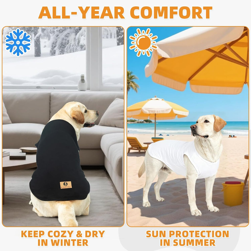 2 Pack Large Dog T- Shirts, Soft Cotton Dog Clothes Tank Top, XXL