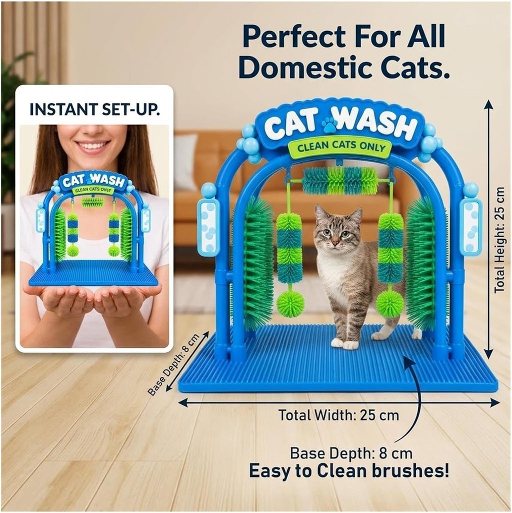 The Cat Wash Grooming Station,Self-Grooming Cat Toy,Car Wash Grooming Arch